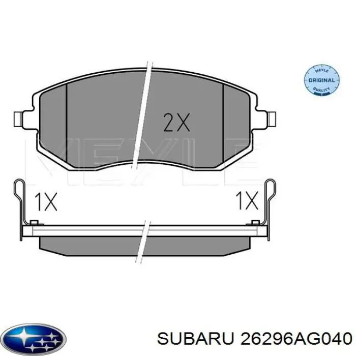 26296AG040 Subaru pastillas de freno delanteras