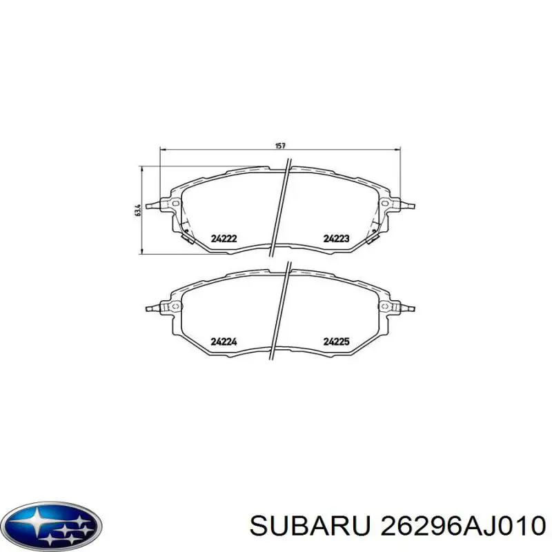 Comprar 26296AJ010 Subaru Pastillas delanteras de freno