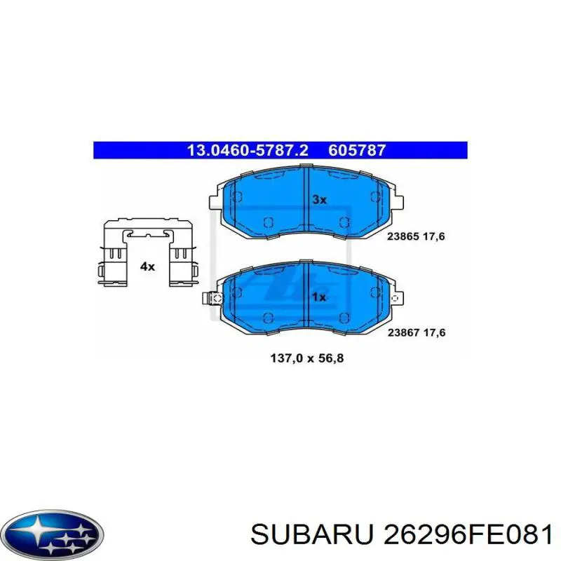 Pastillas de freno delanteras Subaru Impreza 3 GH
