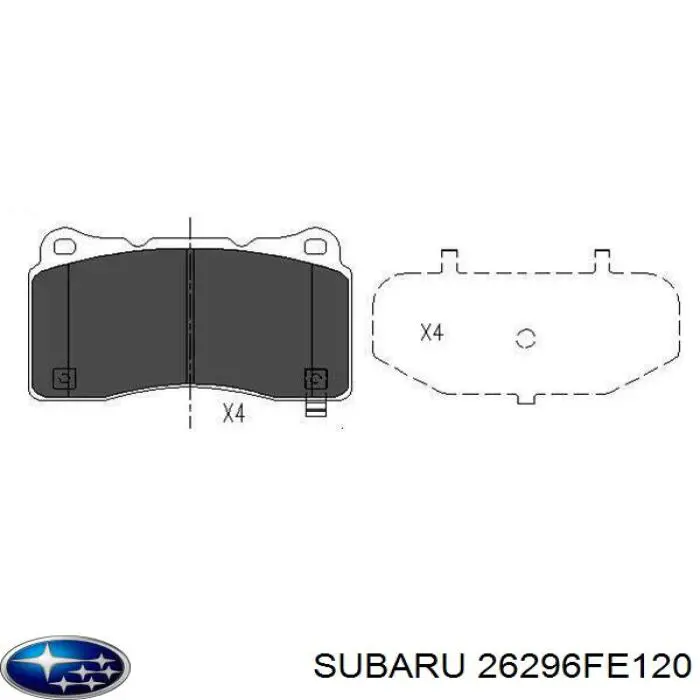 26296FE120 Subaru pastillas de freno delanteras