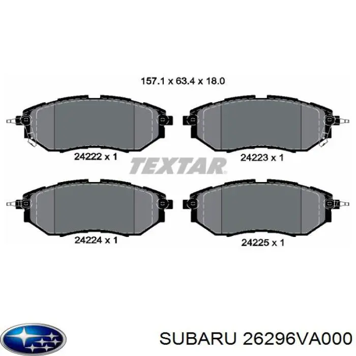 26296VA000 Subaru pastillas de freno delanteras