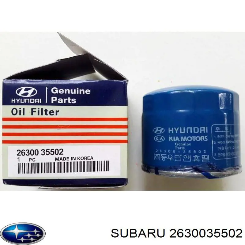Filtro de aceite 2630035502 Subaru