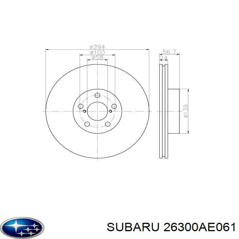 Freno de disco delantero Subaru Impreza 1 GC
