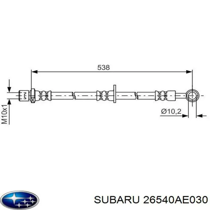 26540AE030 Subaru tubo flexible de frenos delantero izquierdo