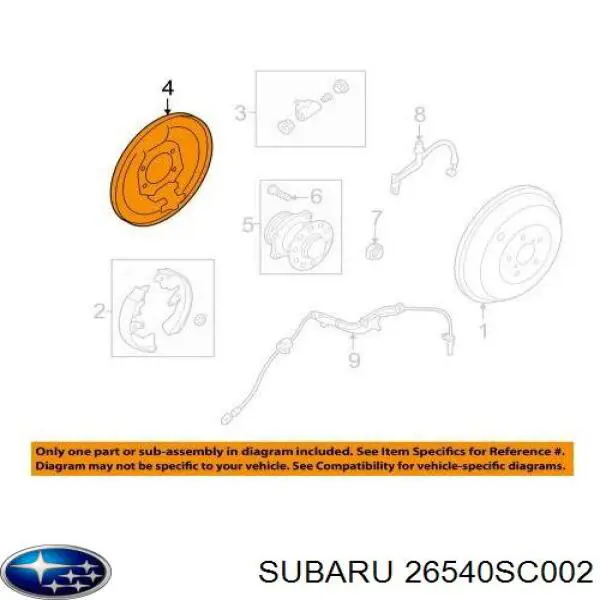 26540SC002 Subaru tubo flexible de frenos delantero derecho