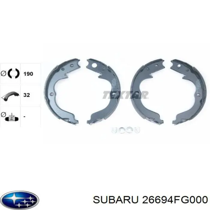 26694FG000 Subaru zapatas de frenos de tambor traseras