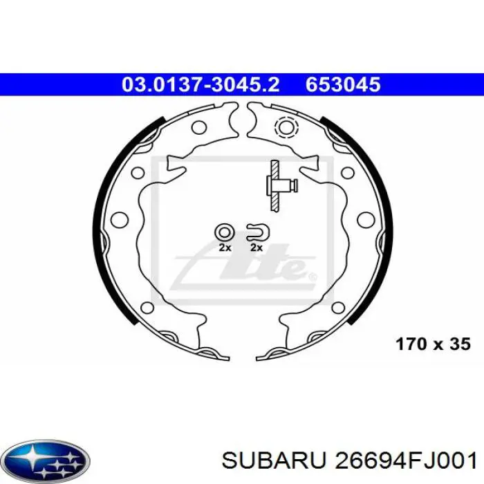 Comprar 26694FJ001 Subaru Juego de zapatas de frenos, freno de estacionamiento