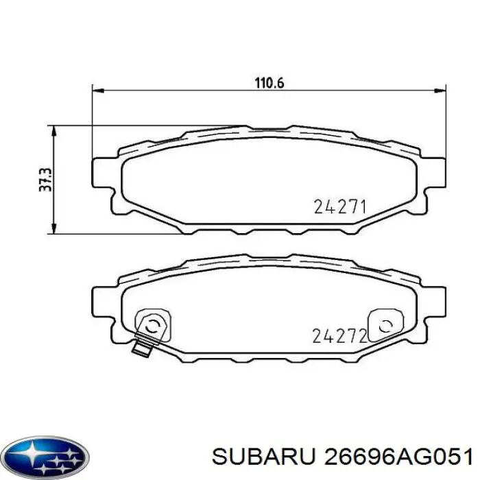 Comprar 26696AG051 Subaru Pastillas delanteras de freno