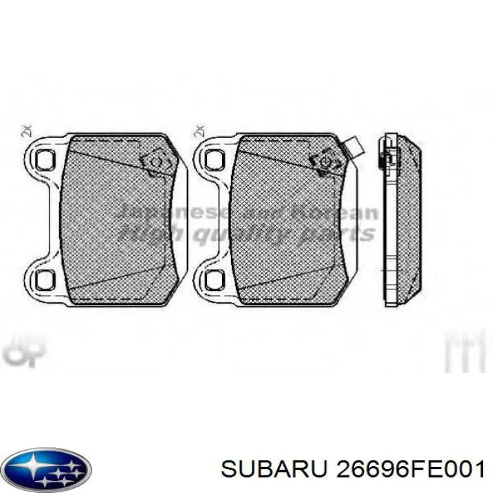 26696FE001 Subaru pastillas de freno traseras