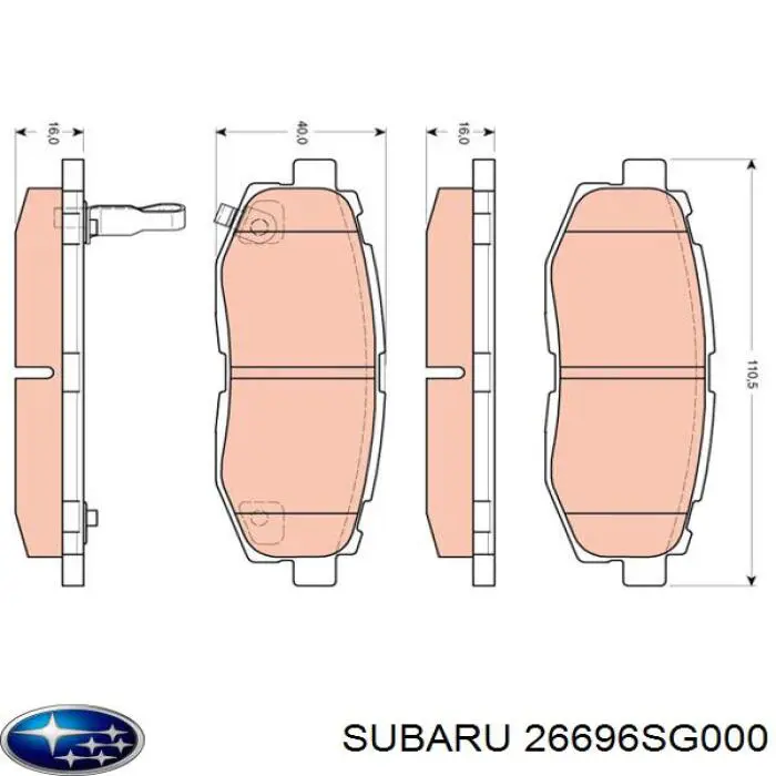 Pastillas traseras de freno Subaru 26696SG000 precio, desde 26,95 EUR