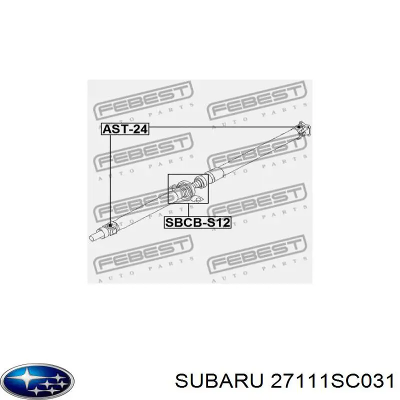 27111SC031 Subaru árbol cardán trasero completo