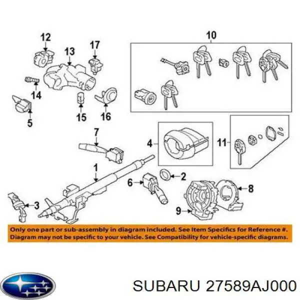 Sensor ángulo dirección para Subaru Outback (BM)