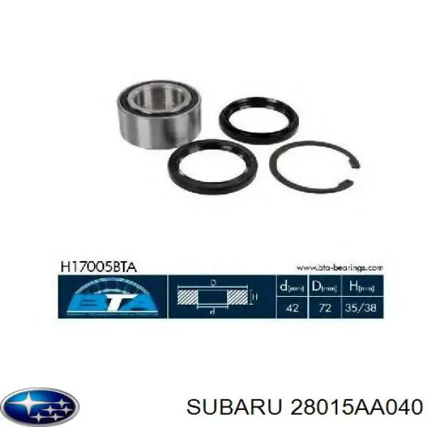 Comprar 28015AA040 Subaru Retén interior del cubo de rueda delantero