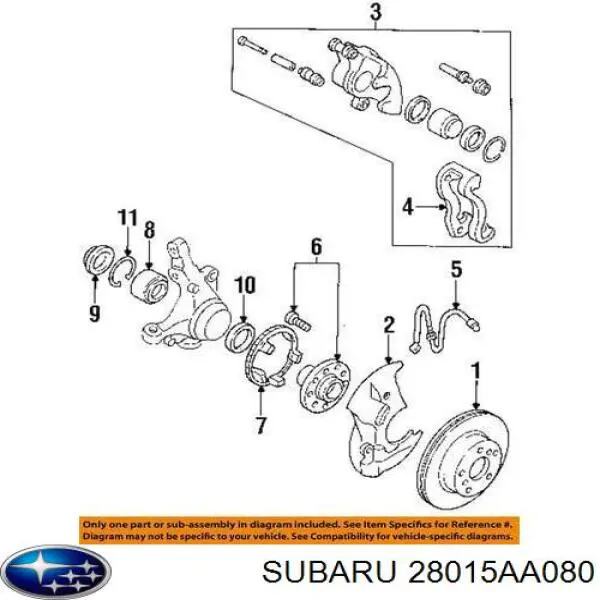 28015AA080 Subaru anillo retén, cubo de rueda delantero inferior