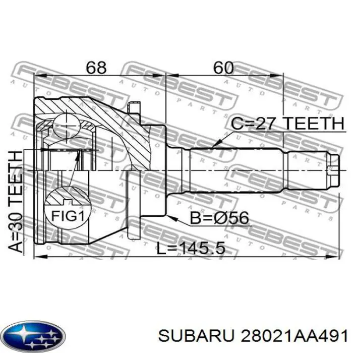 Comprar 28021AA491 Subaru Junta homocinetica