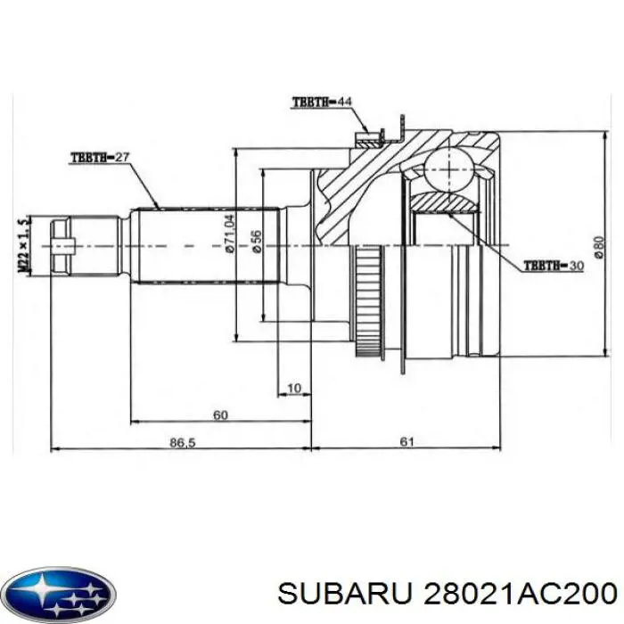 Semieje delantero Subaru 28321FE001 precio, desde 101,64 EUR