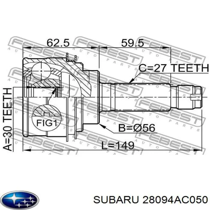 28094AC050 Subaru junta homocinética exterior delantera