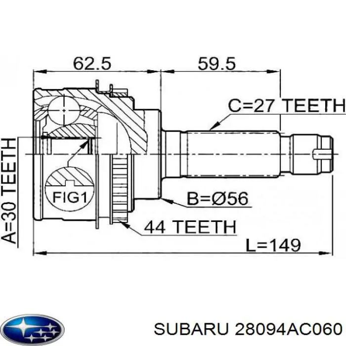28094AC060 Subaru junta homocinética exterior delantera