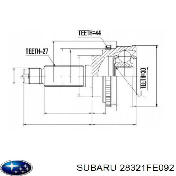 Semieje delantero Subaru 28321FE090 precio, desde 81,77 EUR