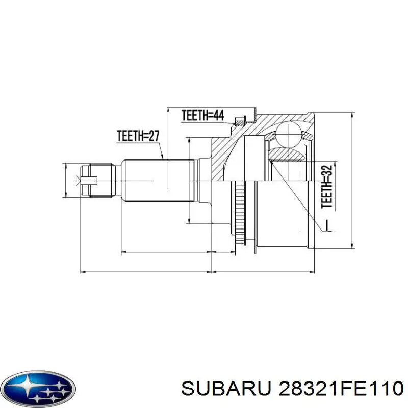 28321FE110 Subaru árbol de transmisión delantero