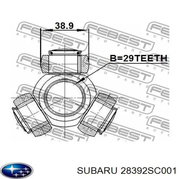 28392SC001 Subaru junta homocinética interior delantera