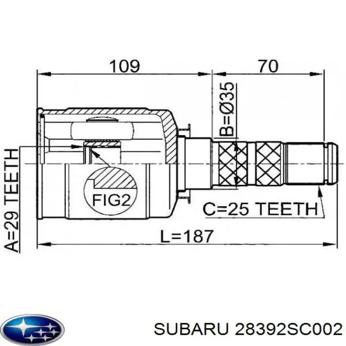 28392SC002 Subaru junta homocinética interior delantera