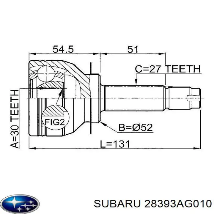 28393AG010 Subaru junta homocinética exterior delantera