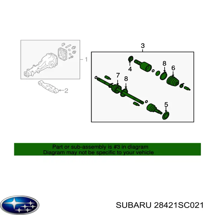 28421SC021 Subaru árbol de transmisión trasero