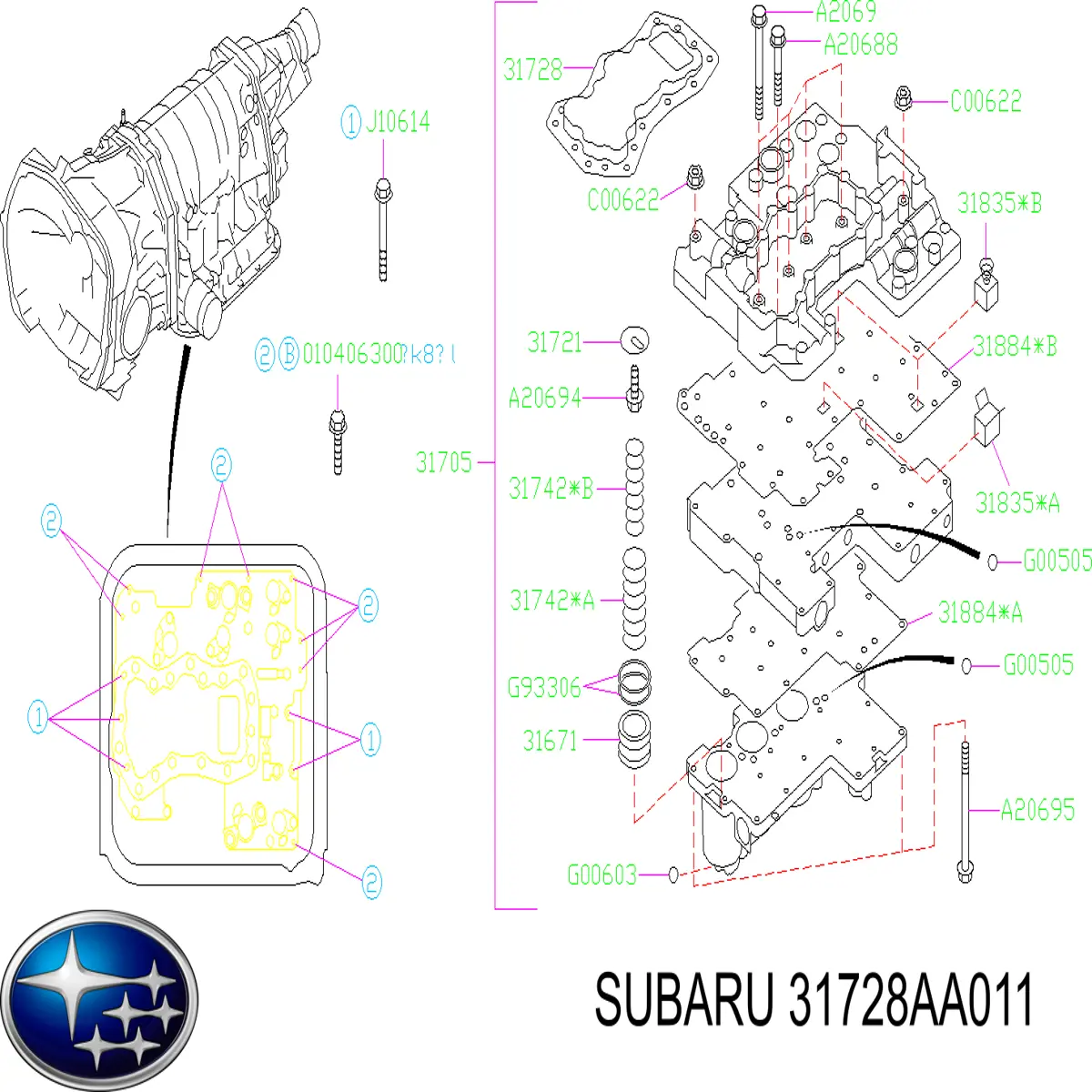 31728AA011 Subaru filtro hidráulico, transmisión automática