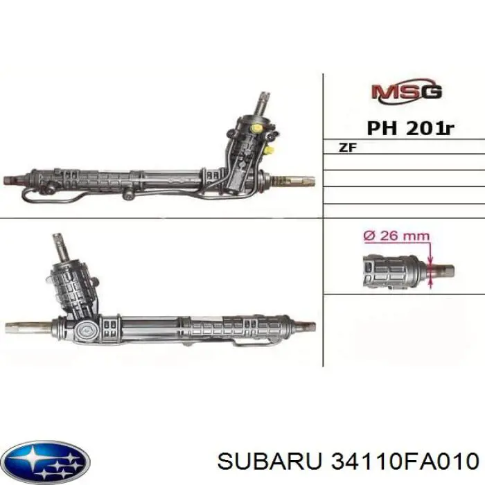 Engranaje de dirección Subaru 34110FA010 precio, desde 257,11 EUR