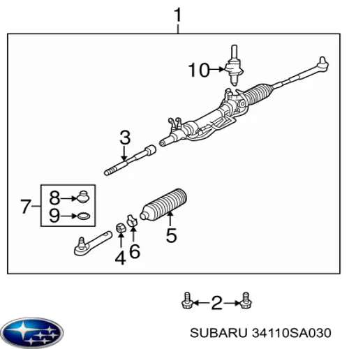 Caja de dirección para Subaru Forester (S11, SG)