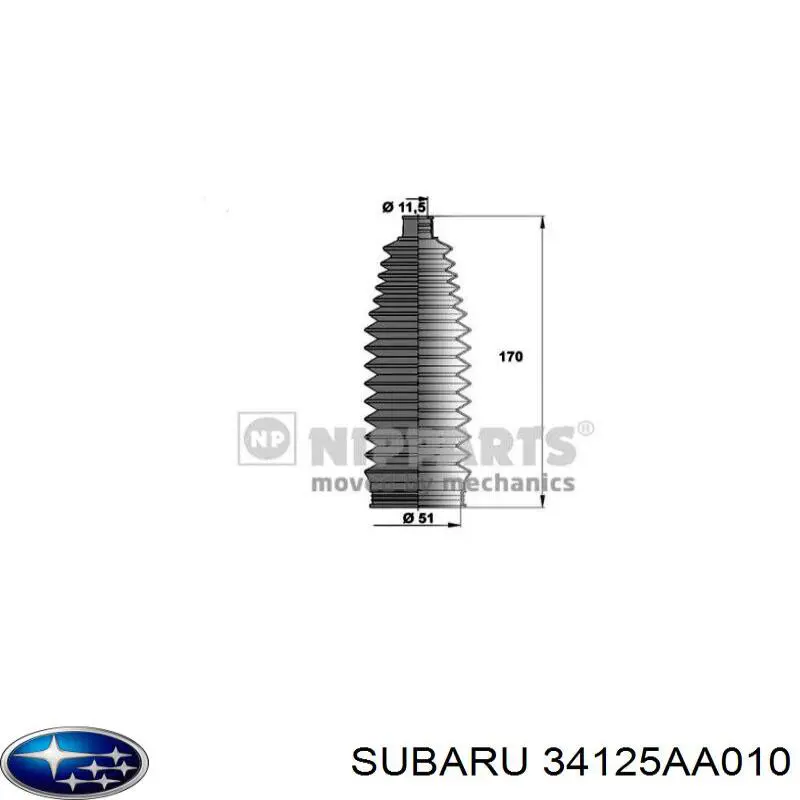 Fuelle dirección 34125AA010 Subaru