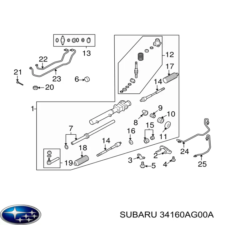 34160AG00A Subaru barra de acoplamiento