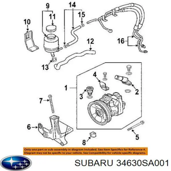 Depósito de bomba de dirección hidráulica para Subaru Forester (S11, SG)
