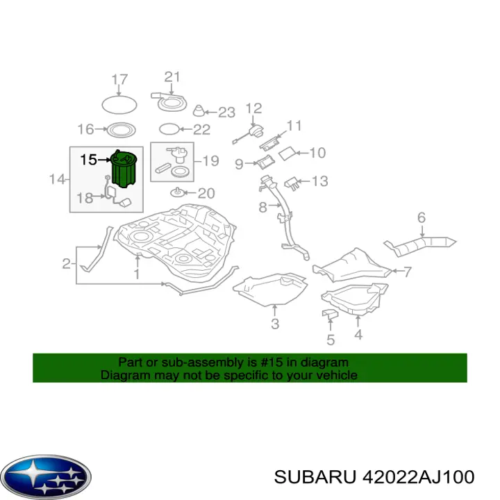 42022AJ100 Subaru módulo alimentación de combustible