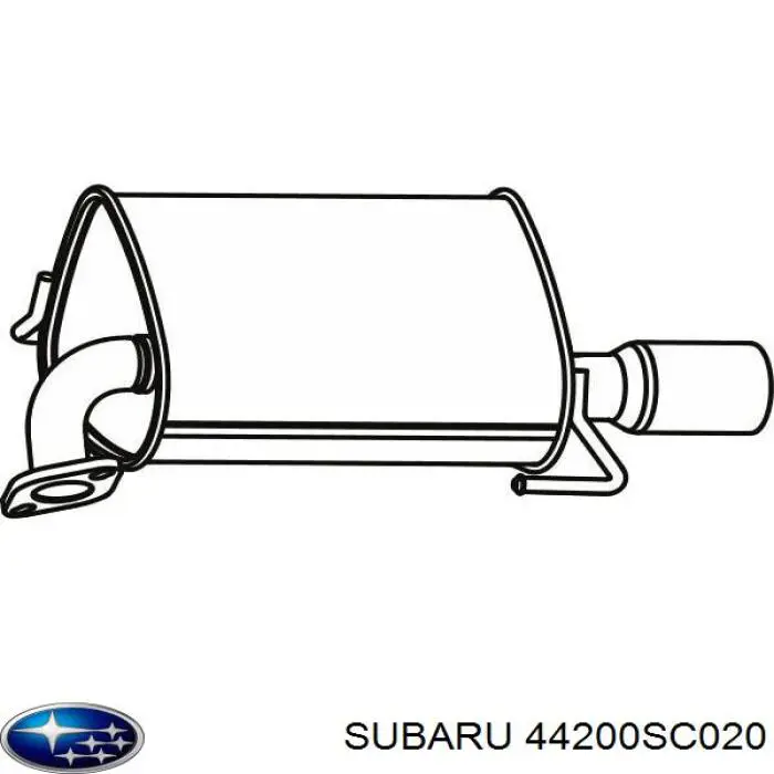 44200SC020 Subaru silenciador del medio