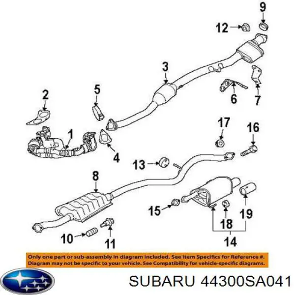 Silencioso trasero Subaru 44300SA041