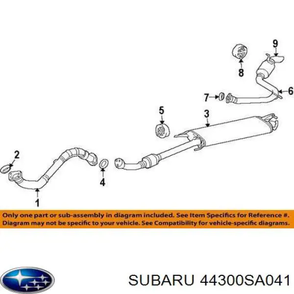 Silenciador trasero Subaru 44300SA041 precio, desde 87,41 EUR