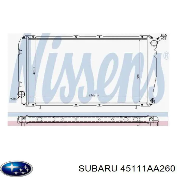 45111AA260 Subaru radiador