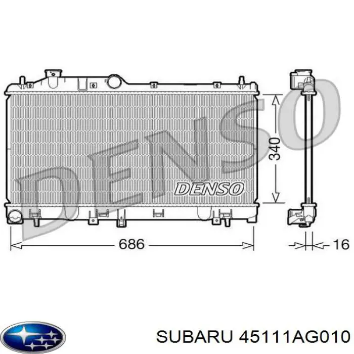 45111AG010 Subaru radiador