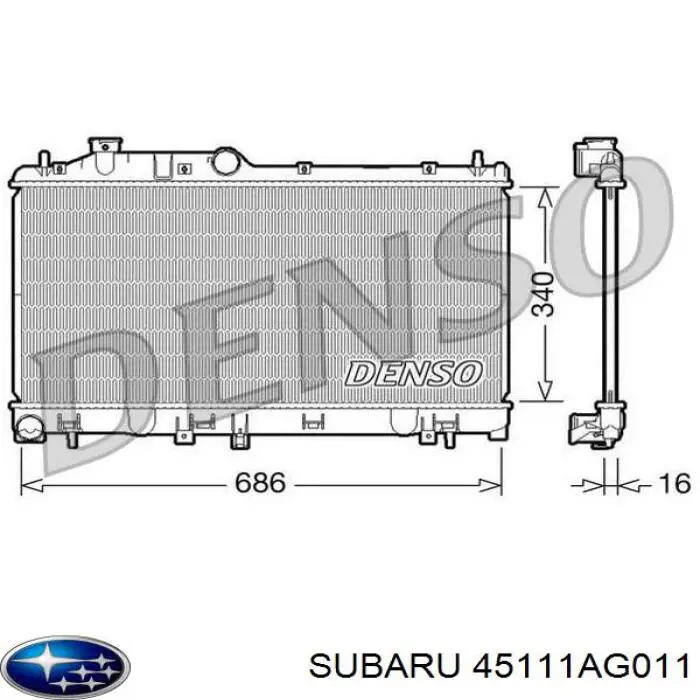 45111AG011 Subaru radiador