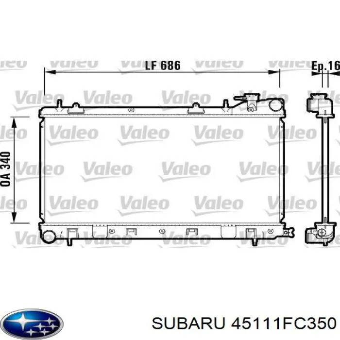 45111FC350 Subaru radiador