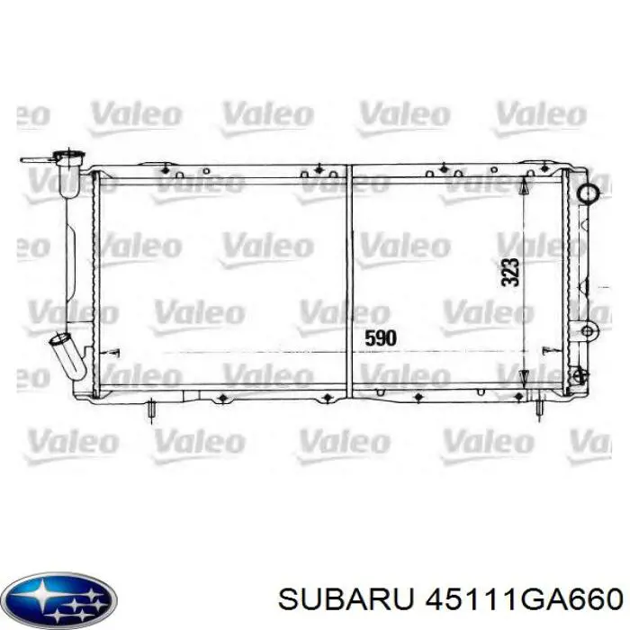 45111GA660 Subaru radiador refrigeración del motor