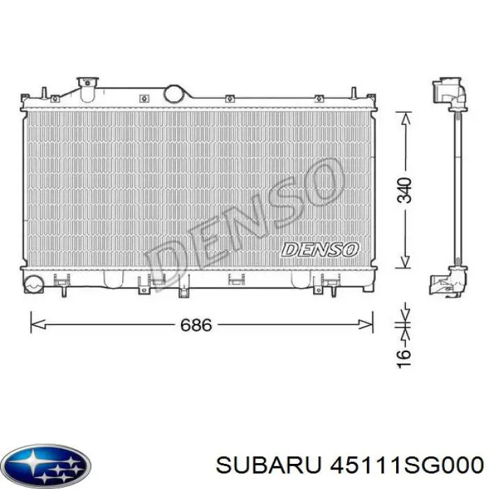 45111SG000 Subaru radiador