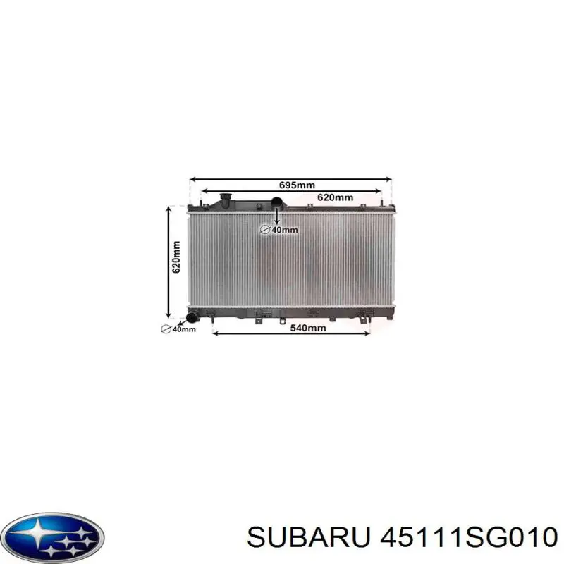 45111SG010 Subaru radiador