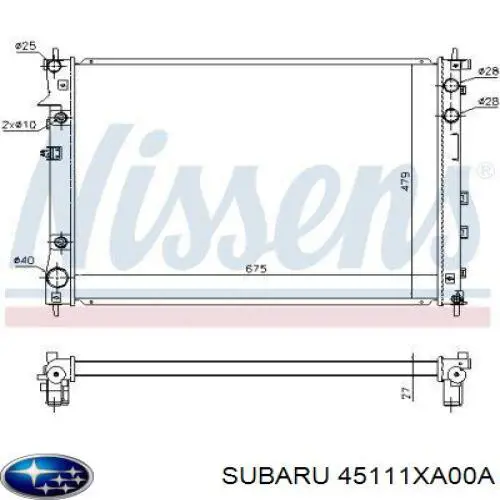 45111XA00A Subaru radiador refrigeración del motor