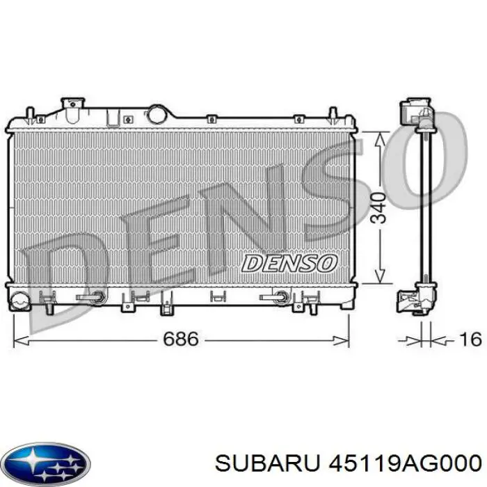 Comprar 45119AG000 Subaru Radiador de auto