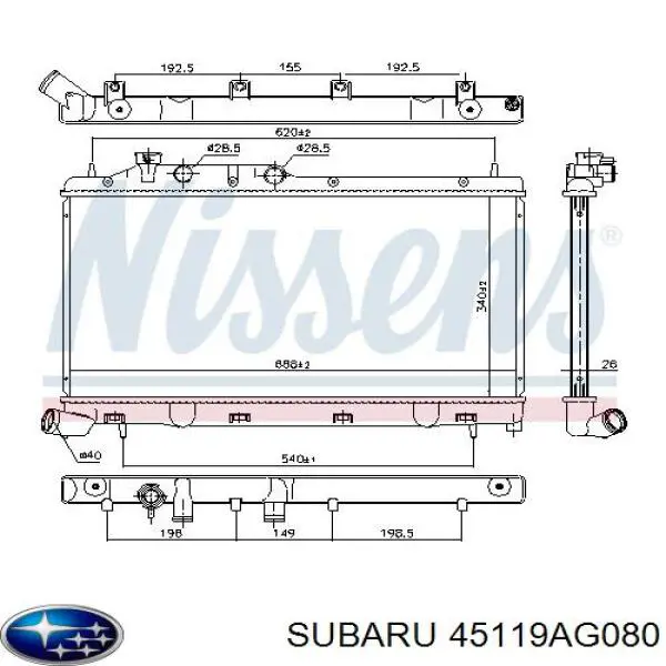 45119AG080 Subaru Refrigeración del motor
