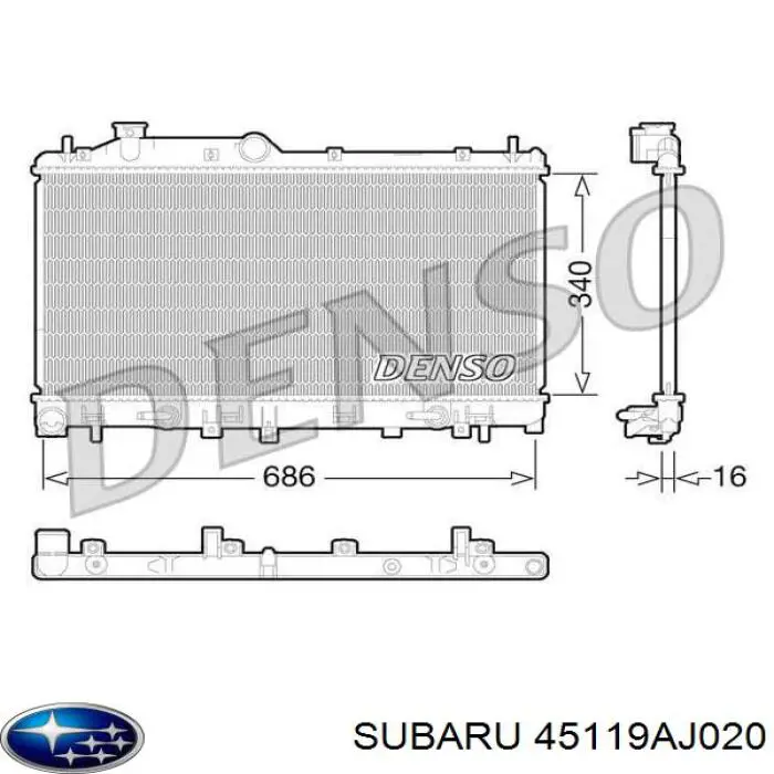 45119AJ020 Subaru Refrigeración del motor