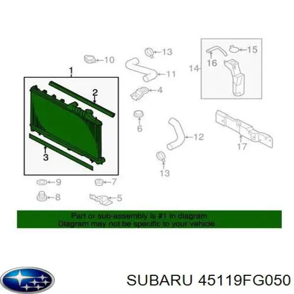 Comprar 45119FG050 Subaru Radiador de auto